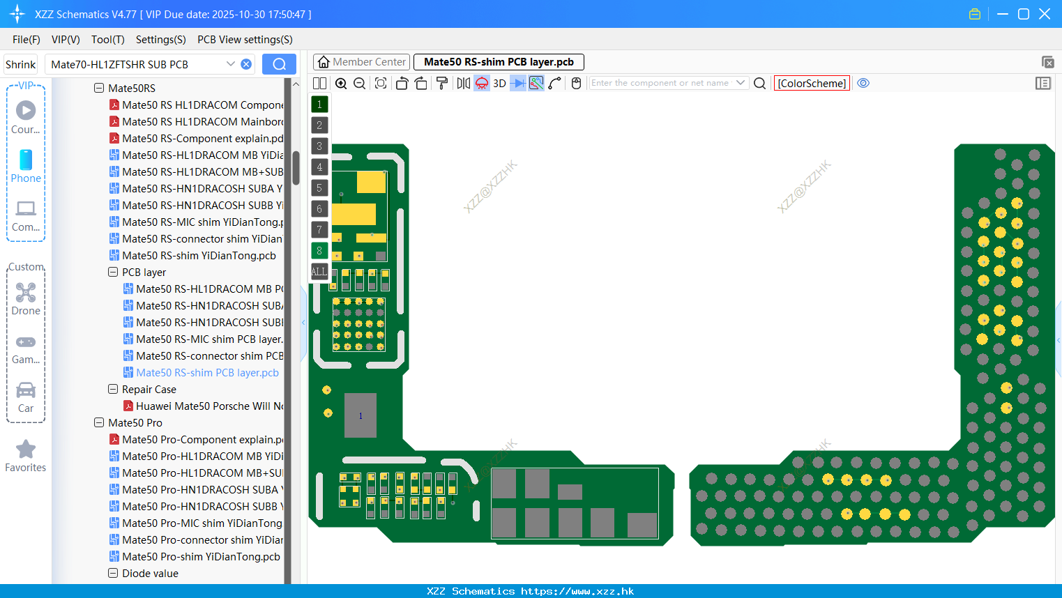 Huawei Mate50 RS-shim PCB Layer